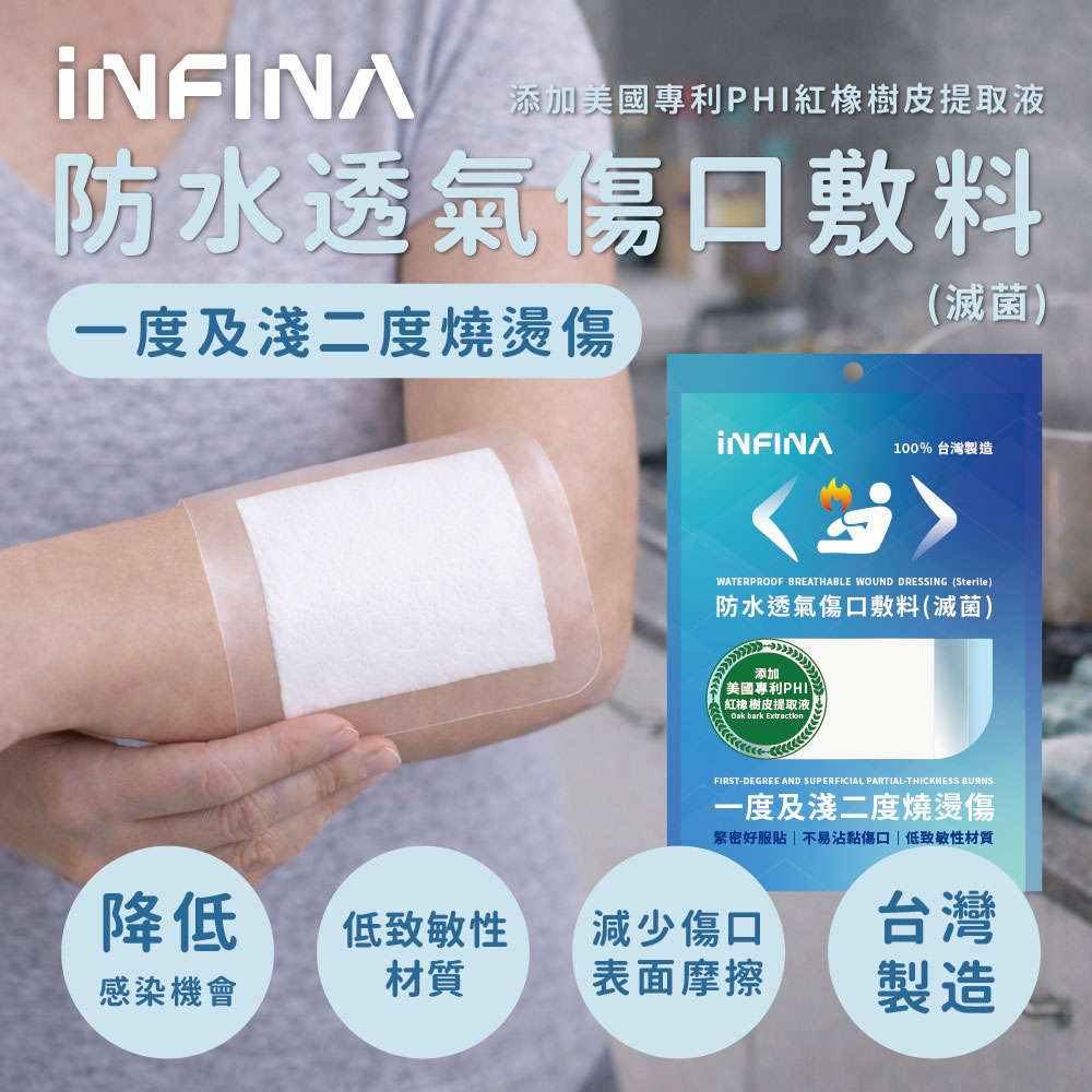 防水透氣傷口敷料(滅菌) 一度及淺二度燒燙傷