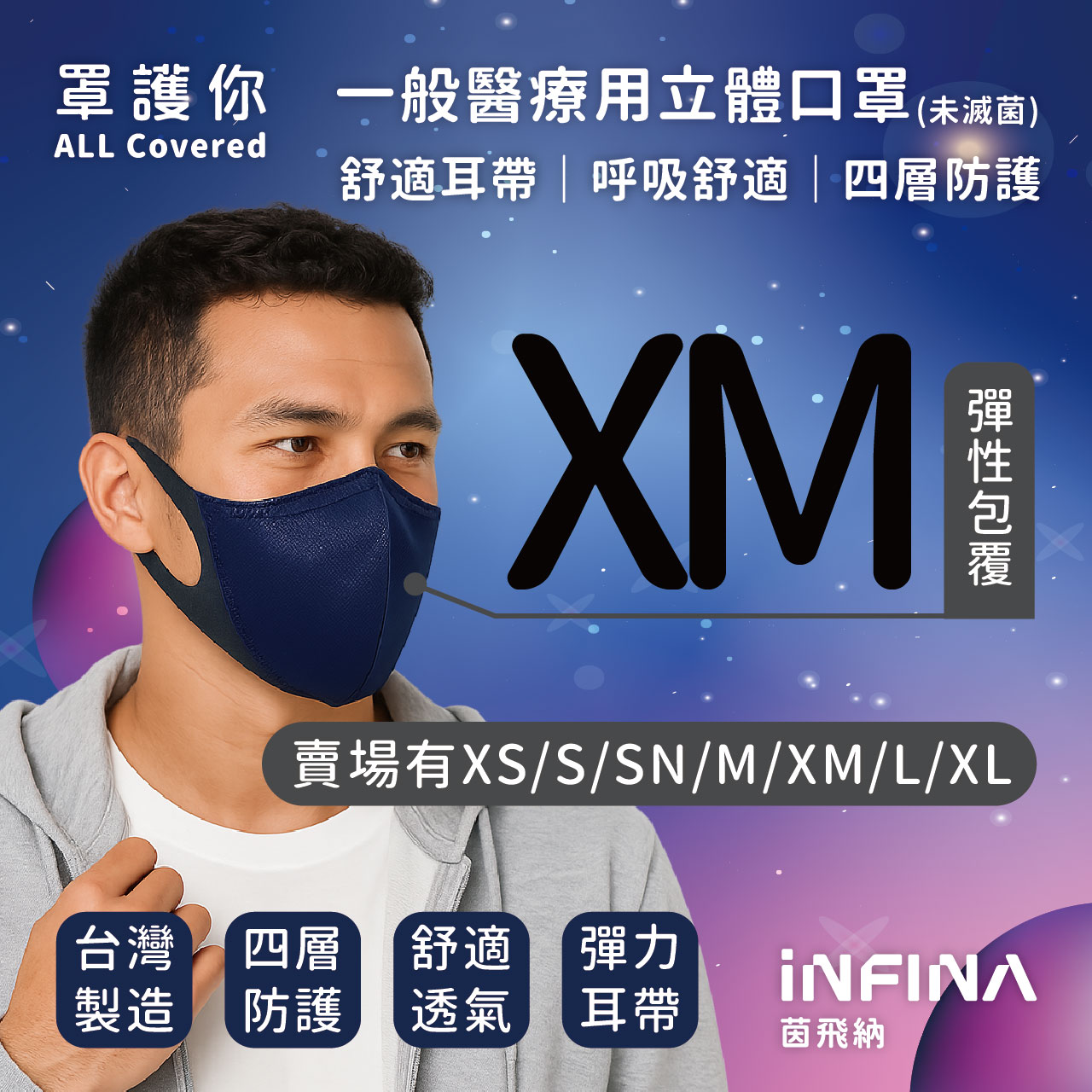 醫療立體口罩 尺寸 XM