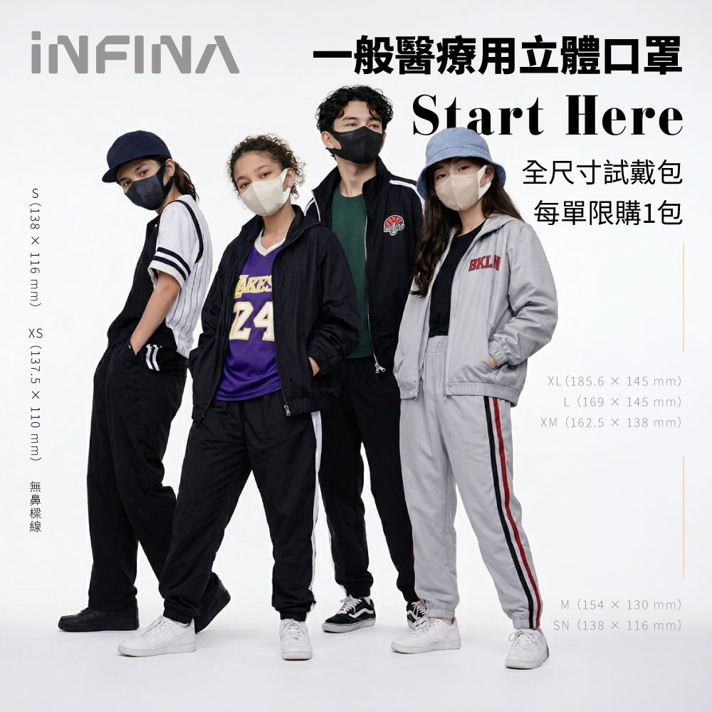 第一次購買推薦｜醫療立體口罩  全尺寸試戴包